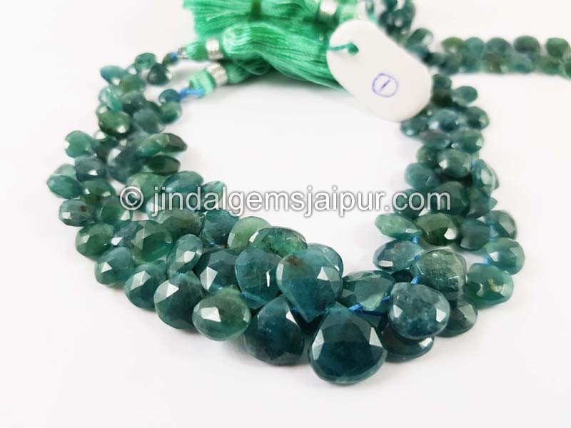 Blue Grandidierite Faceted Heart Beads